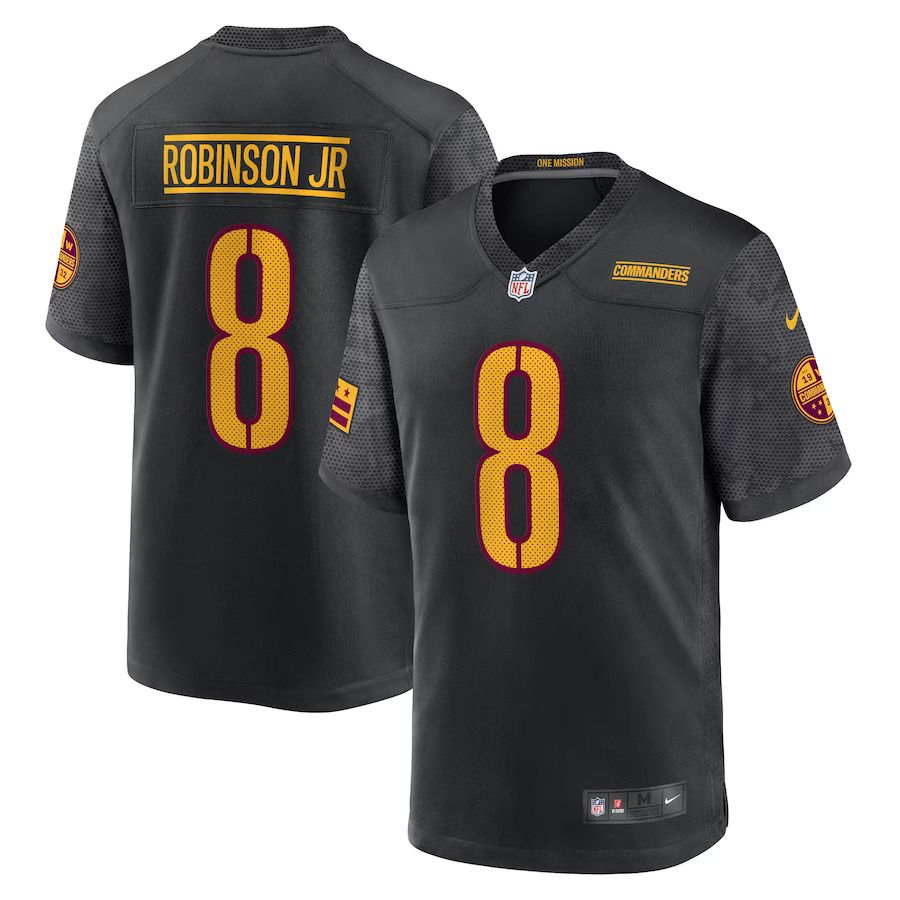 Men Washington Commanders 8 Brian Robinson Jr. Nike Black Alternate Game NFL Jersey